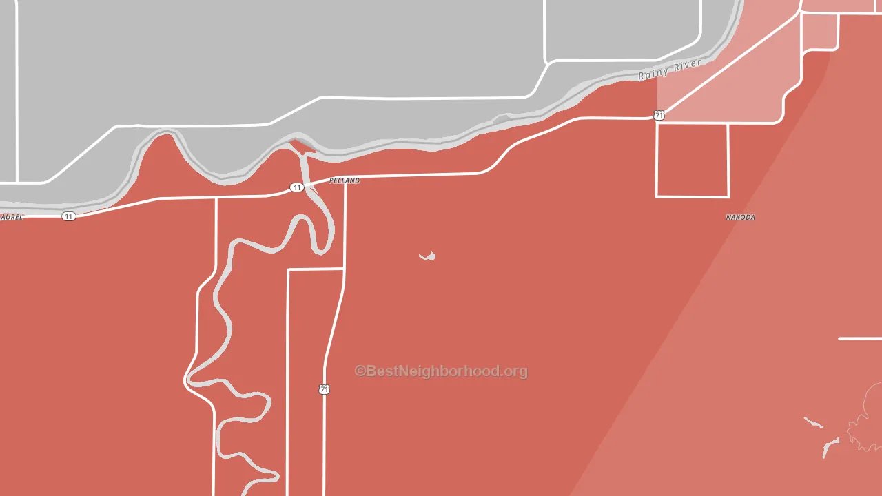 Pelland, MN block-group political-lean map