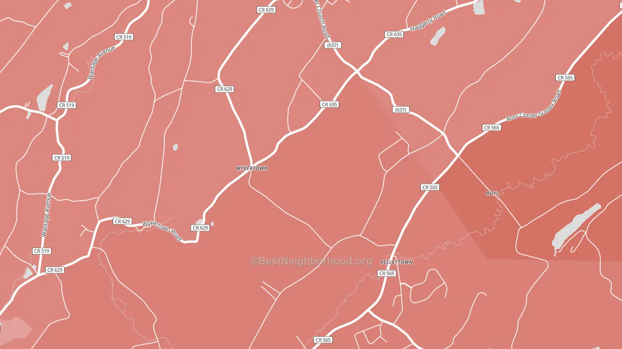 Pellettown, NJ block-group political-lean map