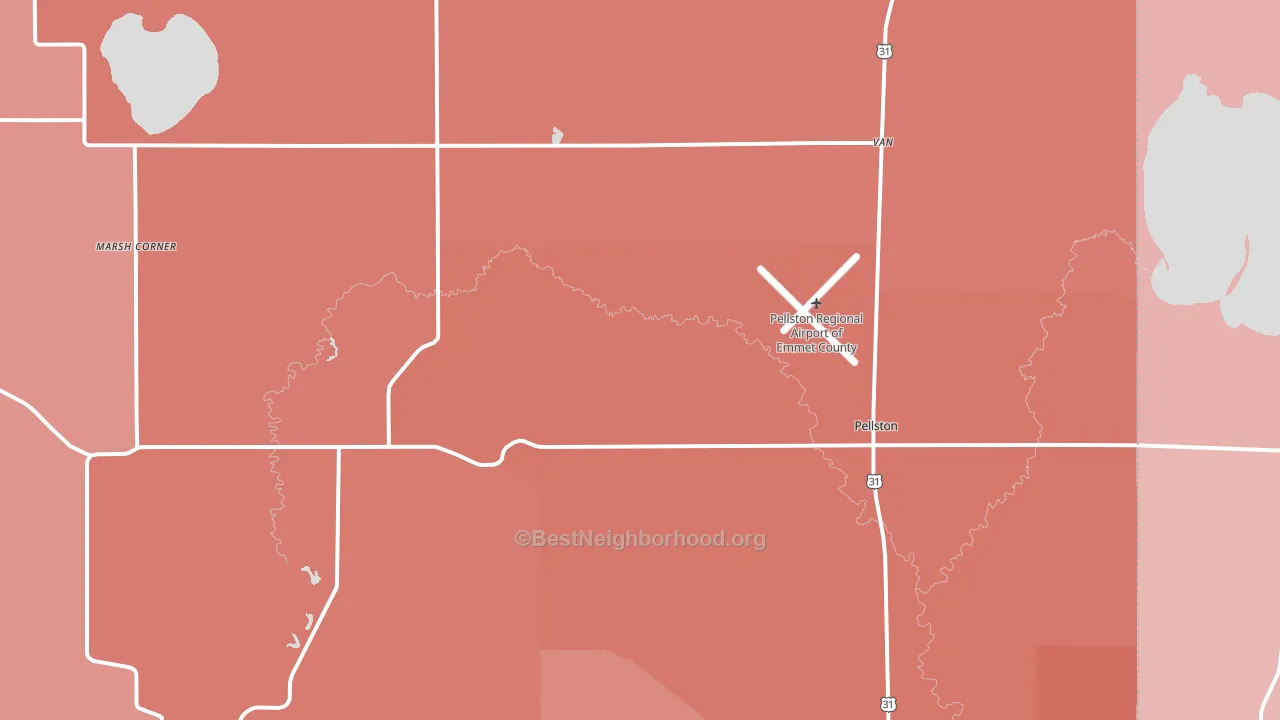 Pellston, MI block-group political-lean map