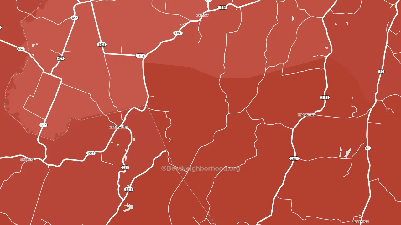 Pellville, KY block-group political-lean map