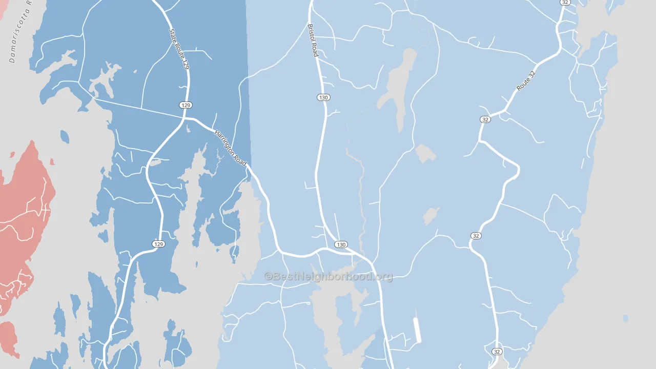 Pemaquid, ME block-group political-lean map