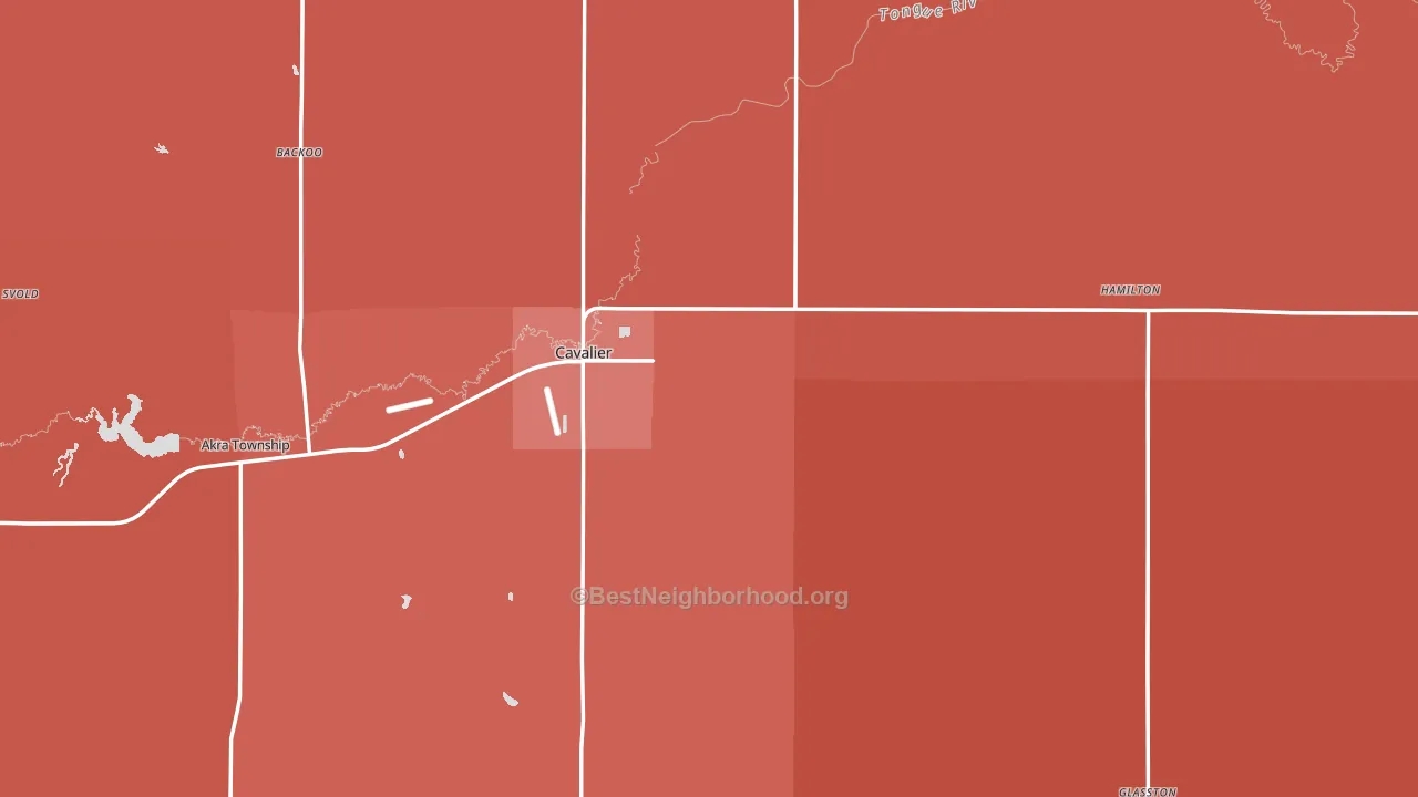 Pembina County, ND block-group political-lean map