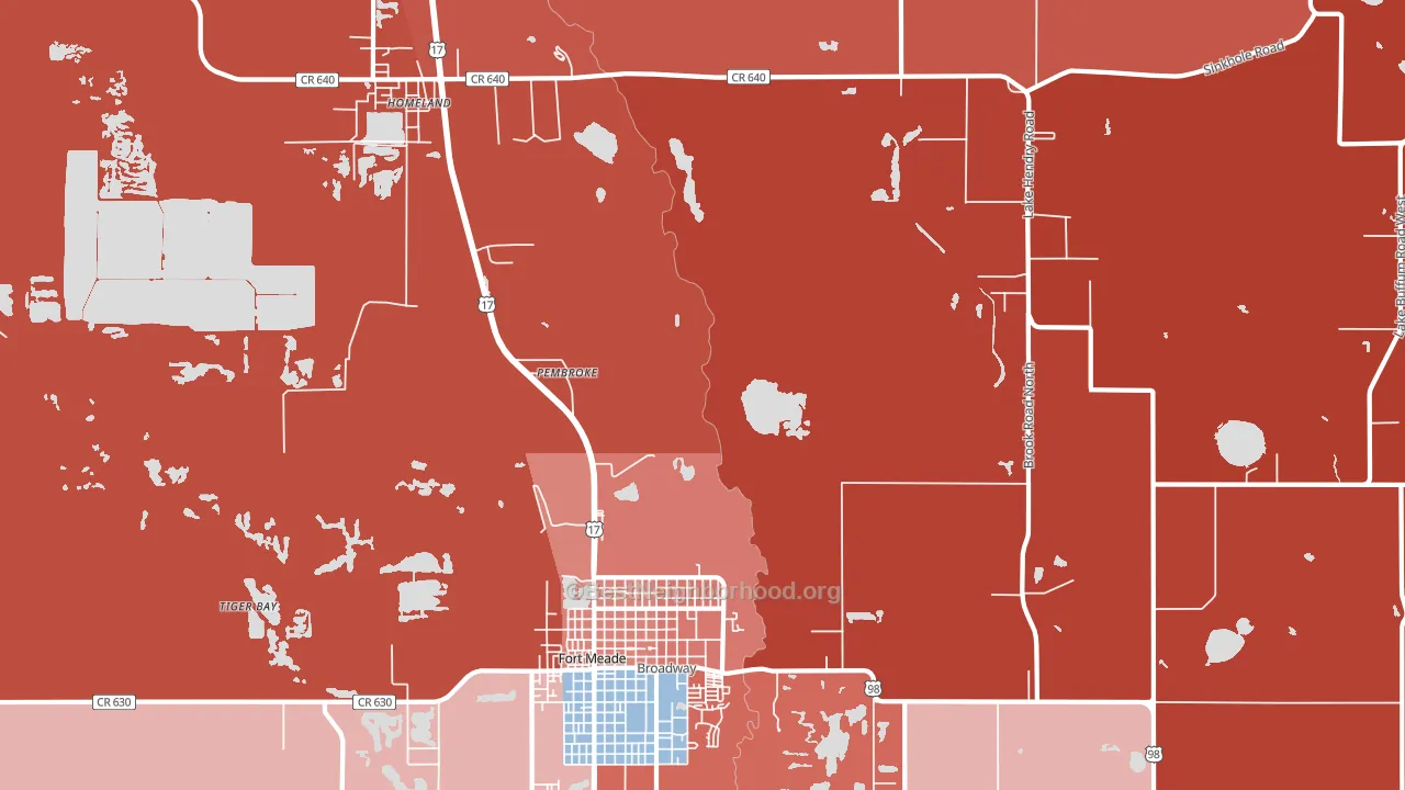 Pembroke, FL block-group political-lean map
