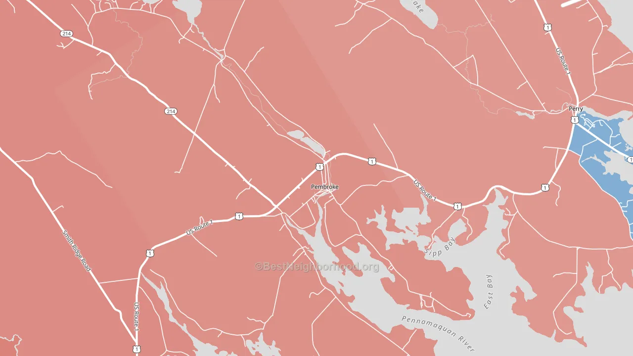 Pembroke, ME block-group political-lean map