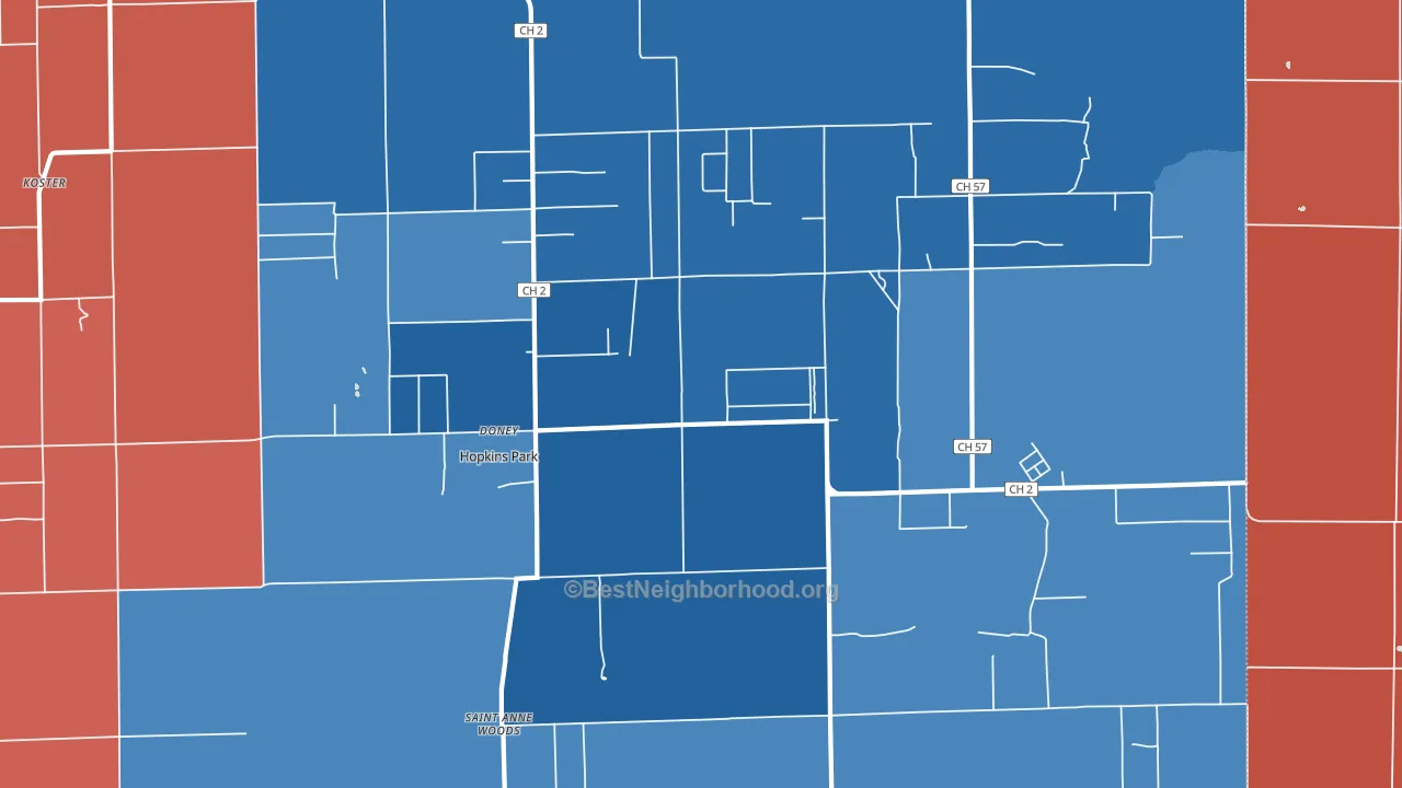 Pembroke Township, IL block-group political-lean map