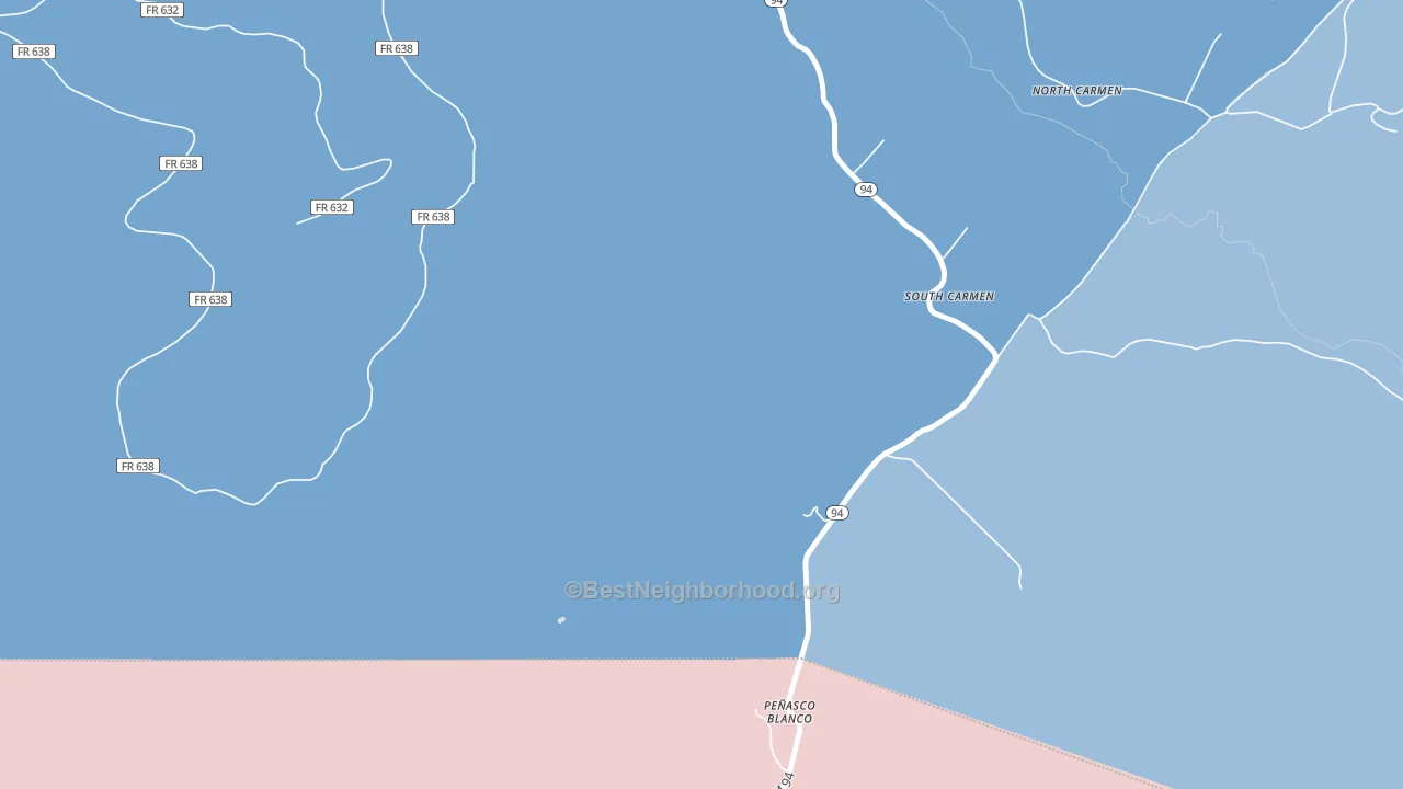 Penasco Blanco, NM block-group political-lean map