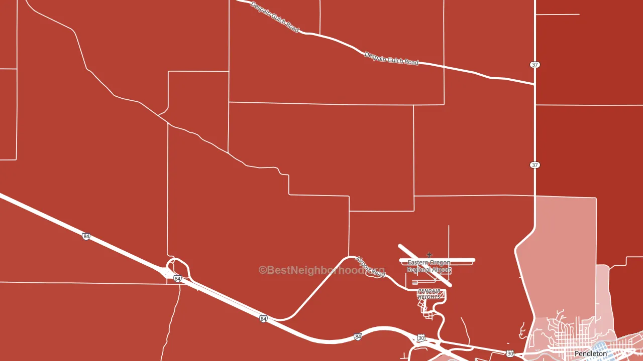Pendair Heights, OR block-group political-lean map