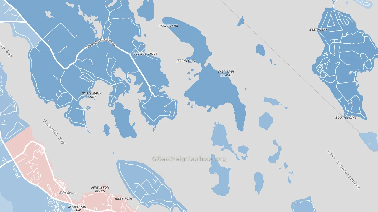 Pendleton Beach, NH block-group political-lean map