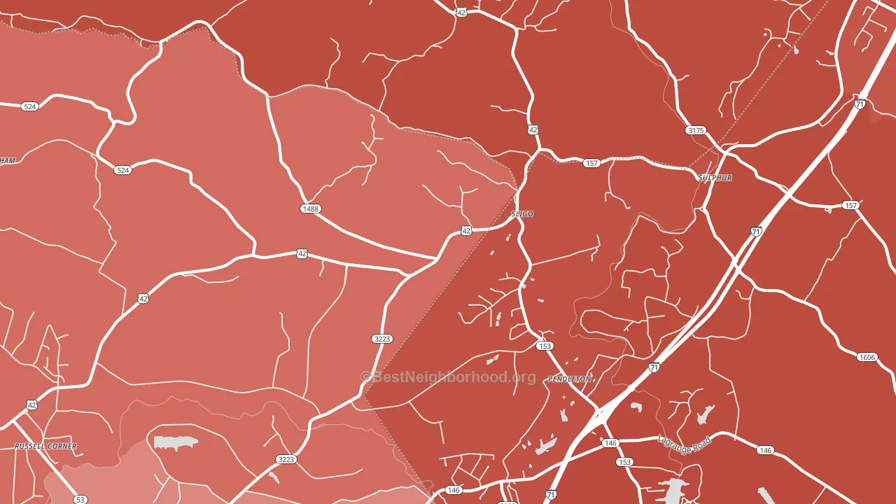 Pendleton, KY block-group political-lean map