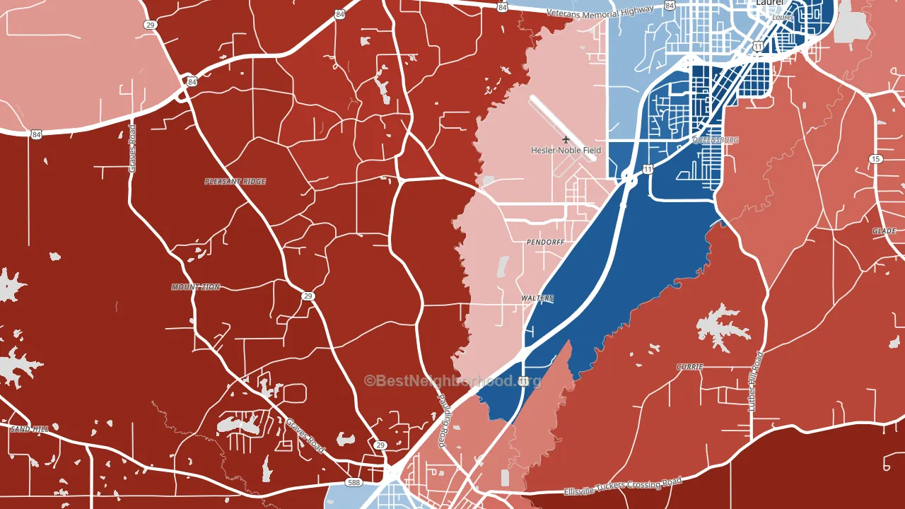 Pendorff, MS block-group political-lean map