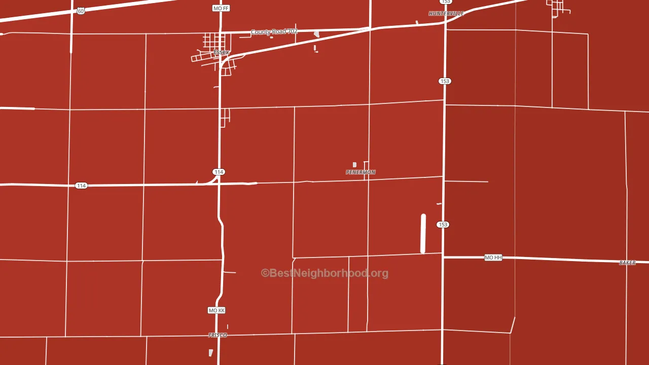 Penermon, MO block-group political-lean map