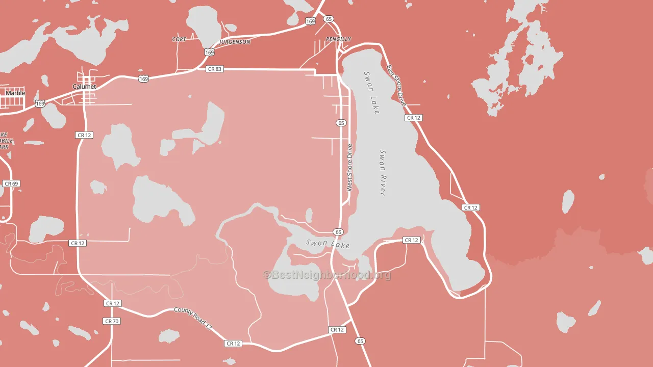 Pengilly, MN block-group political-lean map