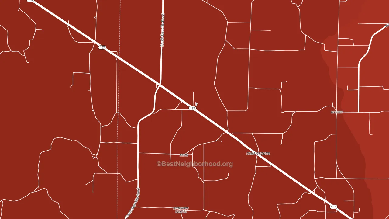 Penn, AL block-group political-lean map