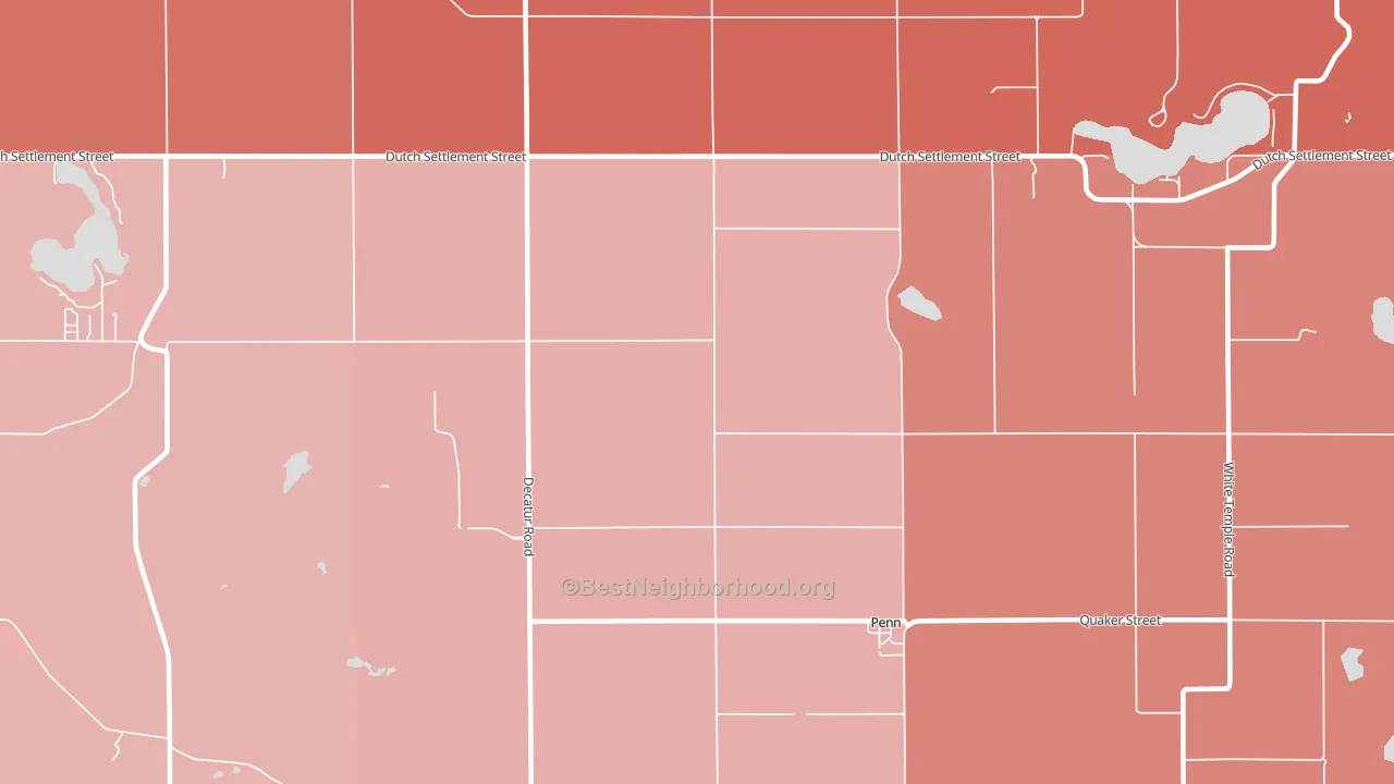 Penn, MI block-group political-lean map