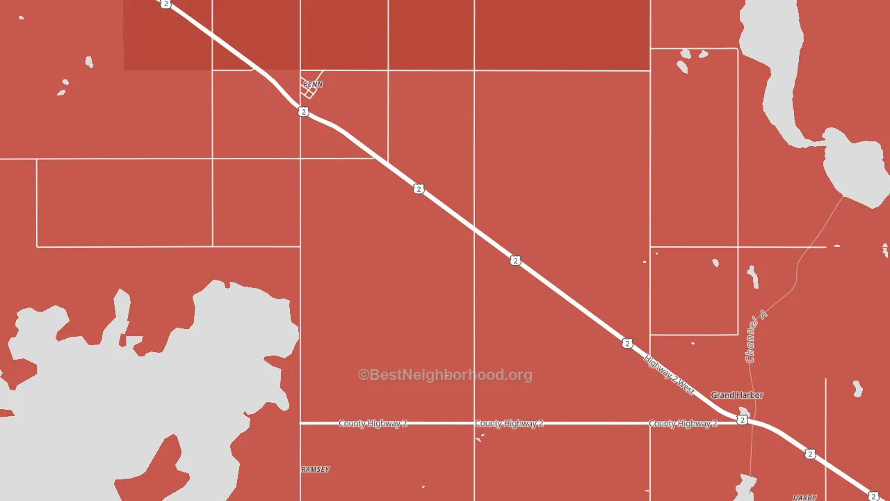 Penn, ND block-group political-lean map