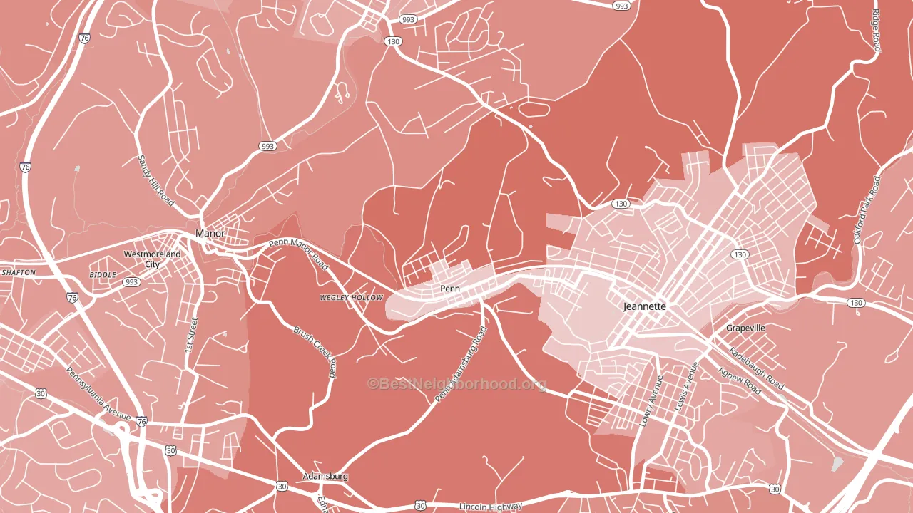 Penn, PA block-group political-lean map