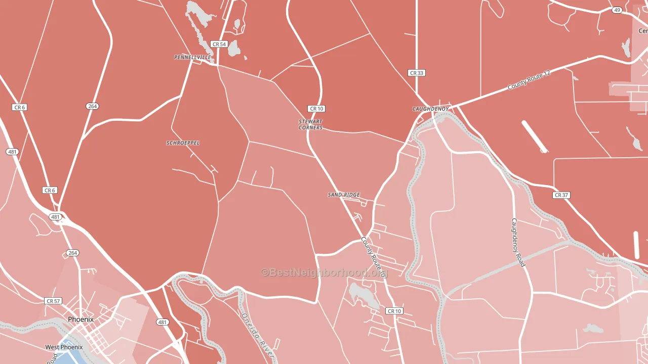Pennellville, NY block-group political-lean map