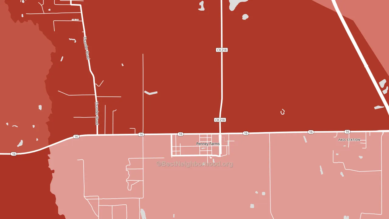 Penney Farms, FL block-group political-lean map