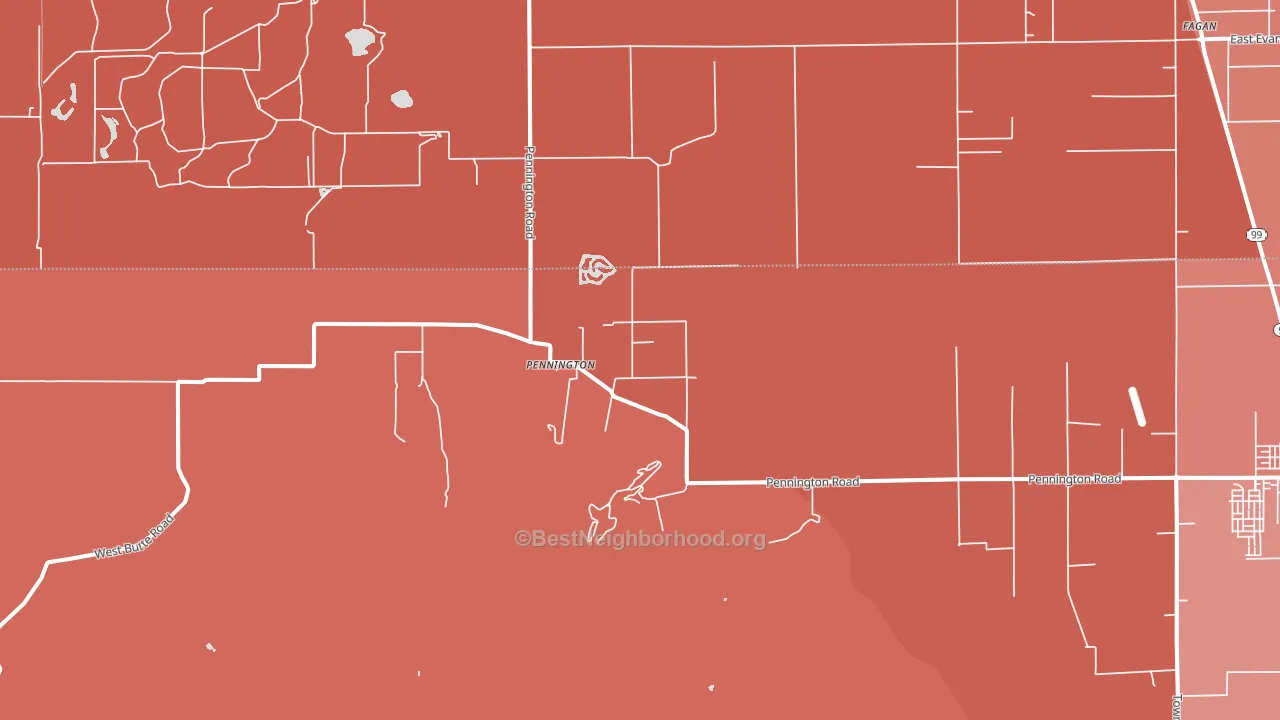 Pennington, CA block-group political-lean map