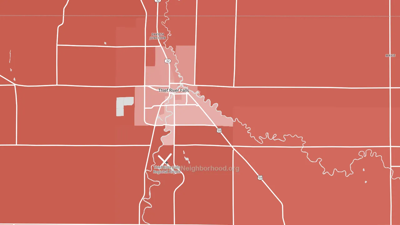Pennington County, MN block-group political-lean map