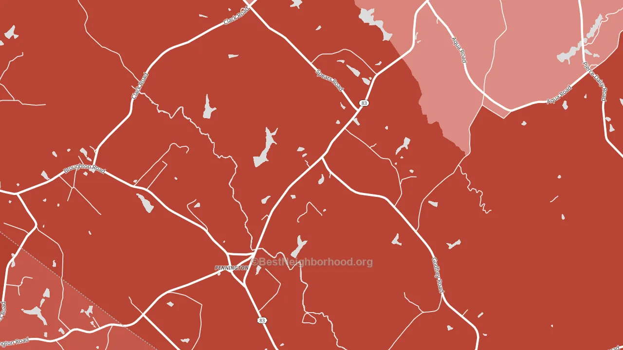 Pennington, GA block-group political-lean map