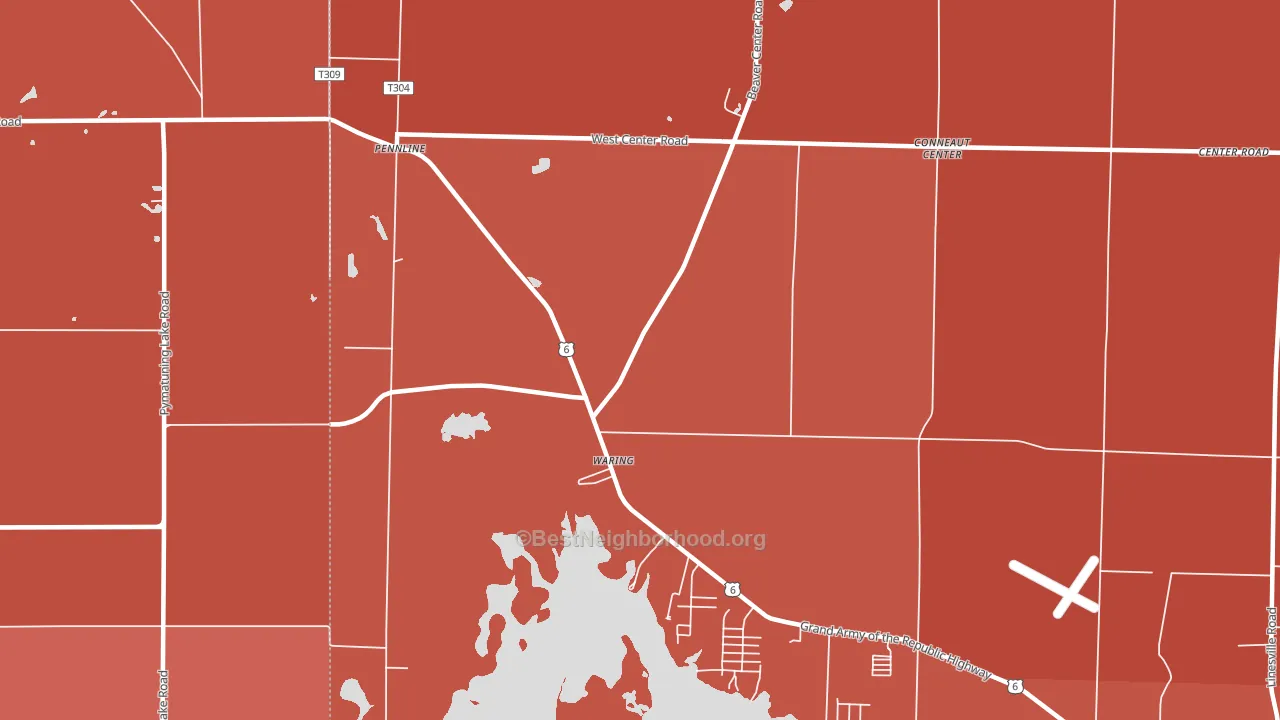 Pennline, PA block-group political-lean map