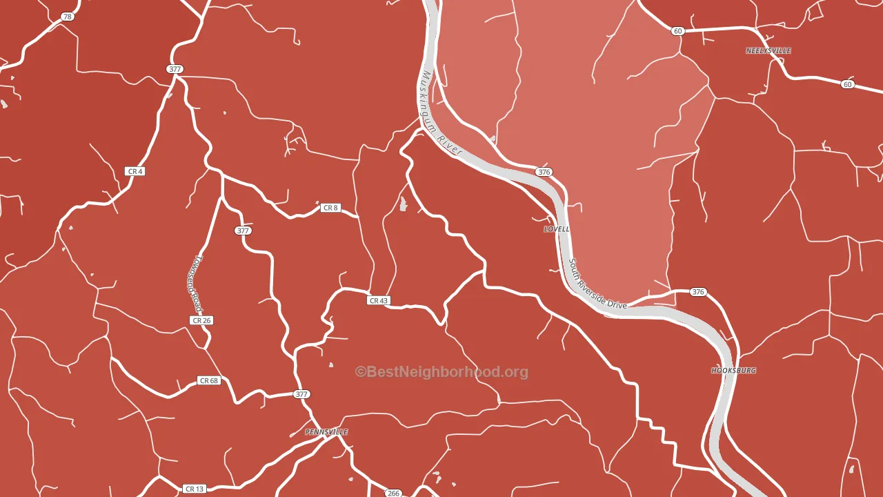 Pennsville, OH block-group political-lean map