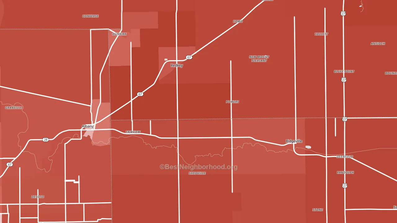 Pennville, IN block-group political-lean map