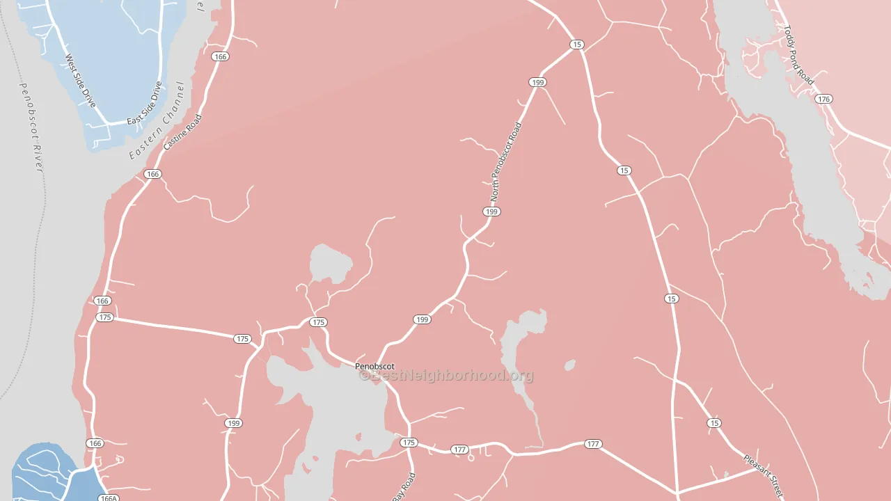 Penobscot, ME block-group political-lean map