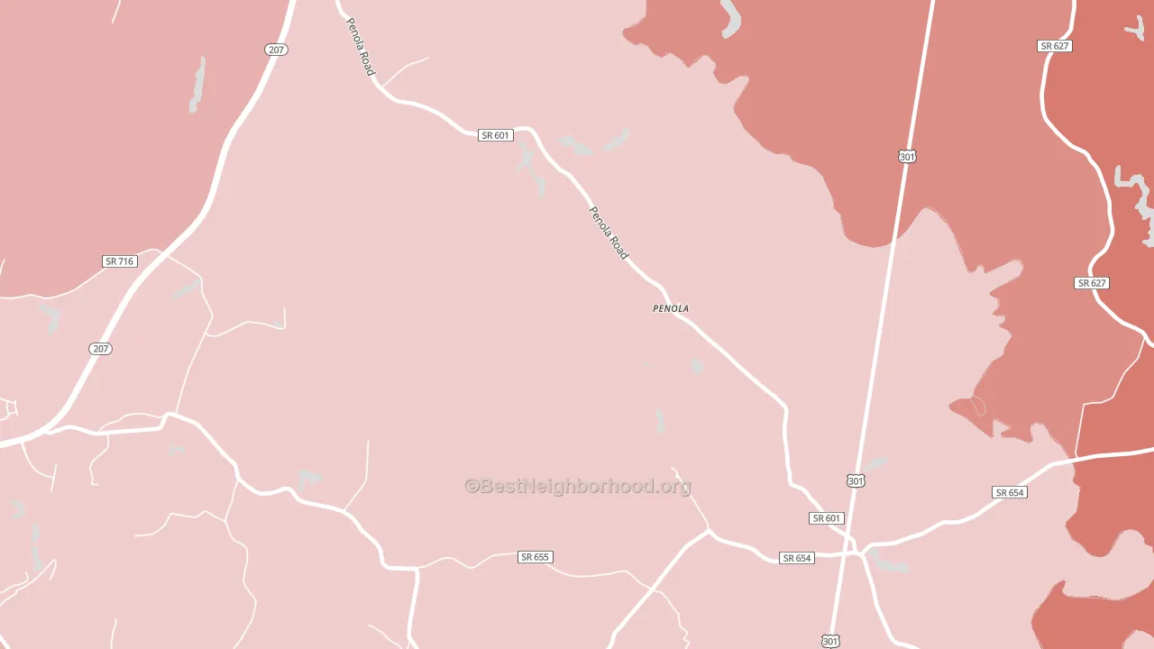 Penola, VA block-group political-lean map