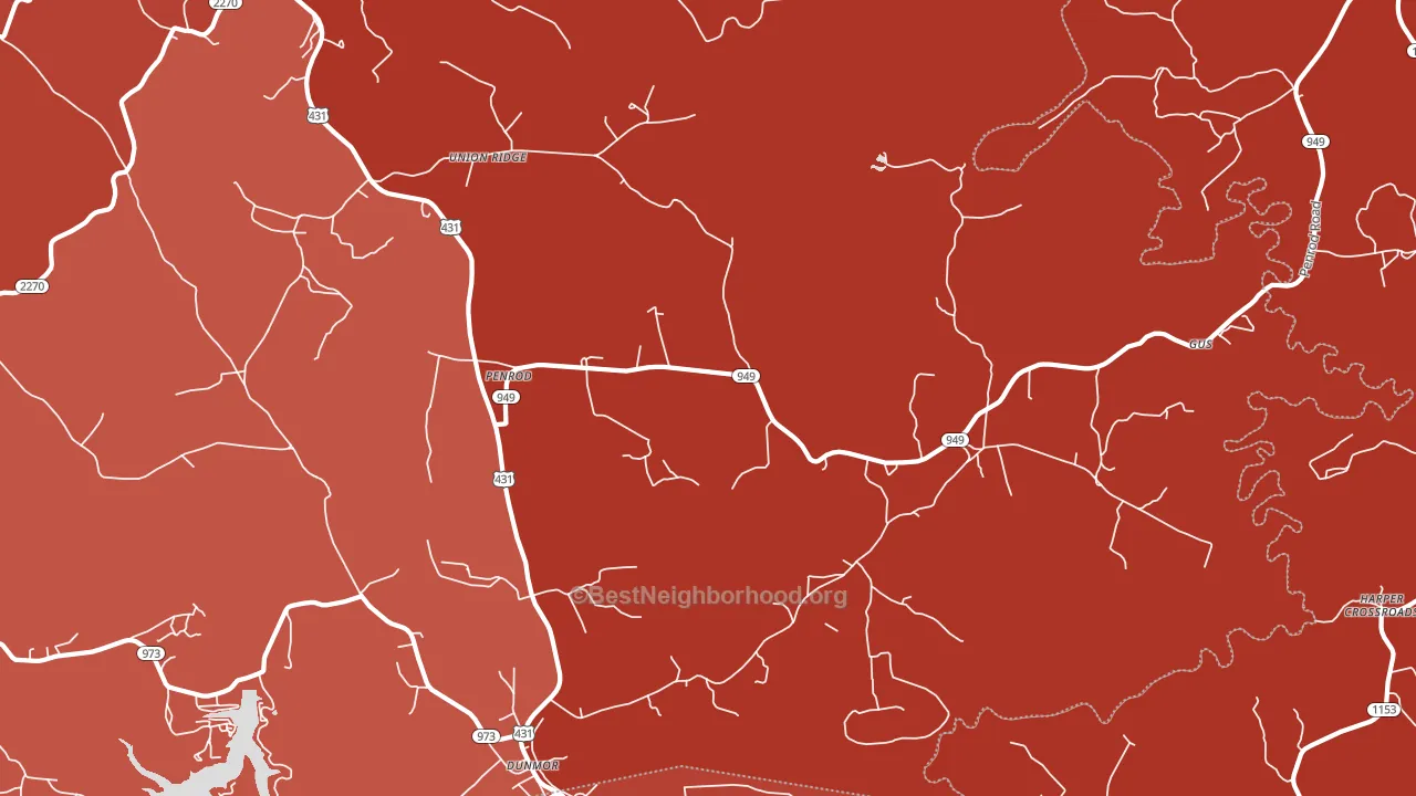 Penrod, KY block-group political-lean map
