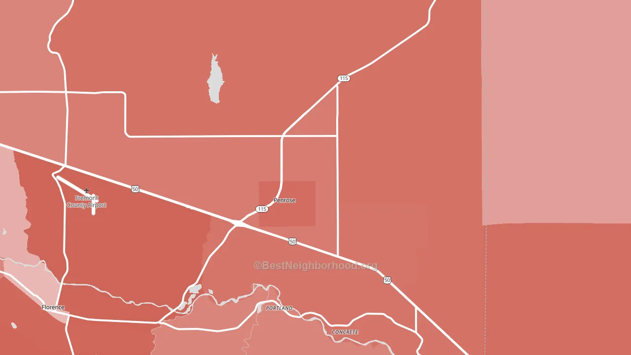 Penrose, CO block-group political-lean map