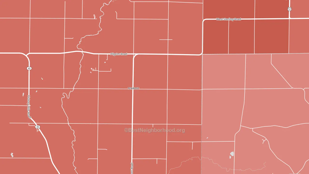 Penrose, IL block-group political-lean map
