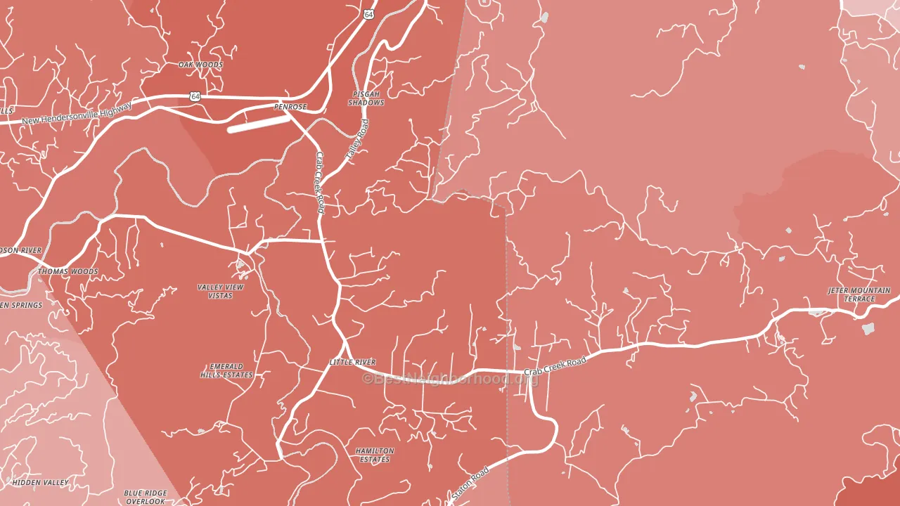 Penrose, NC block-group political-lean map