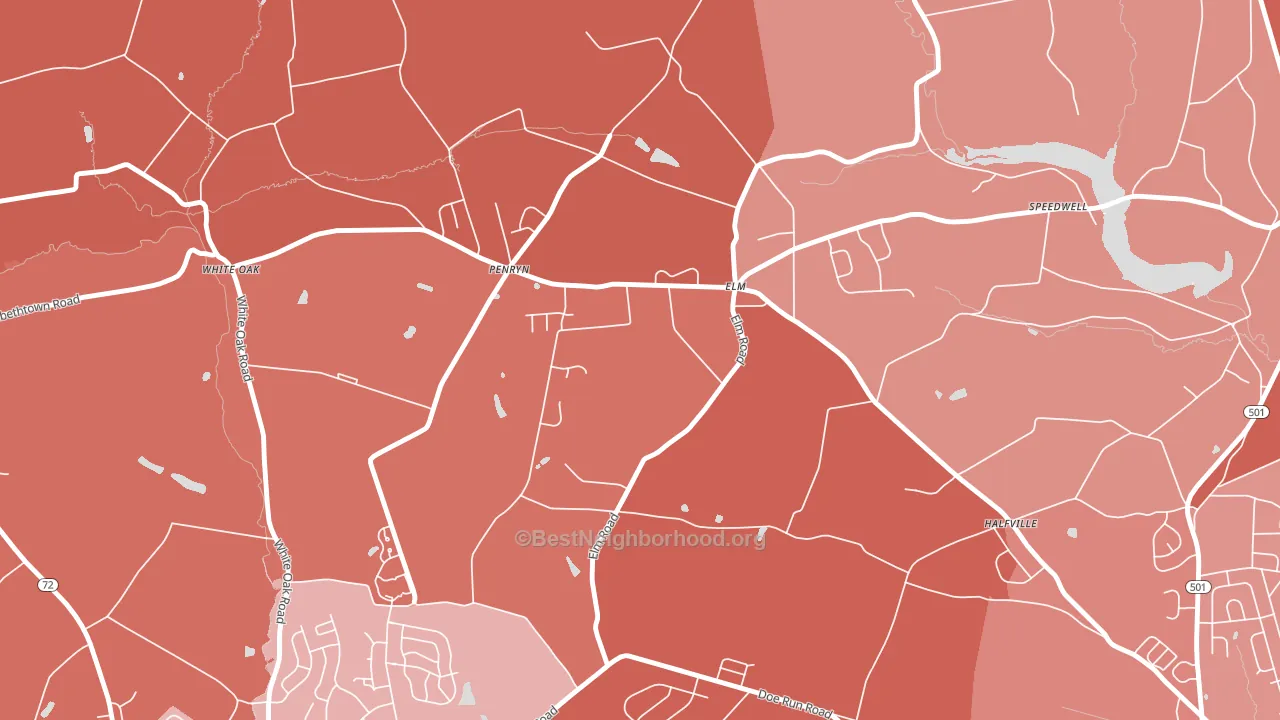 Penryn, PA block-group political-lean map