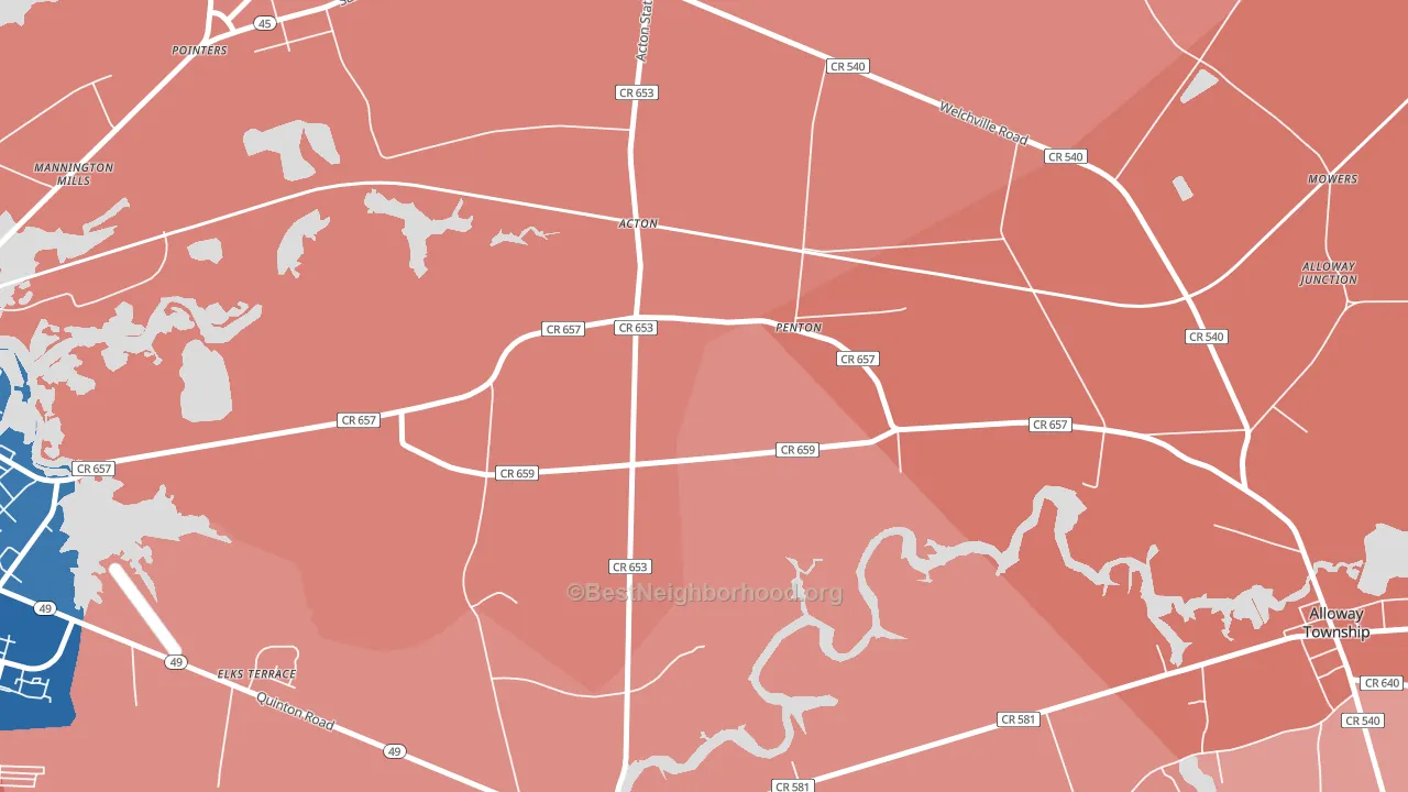 Penton, NJ block-group political-lean map
