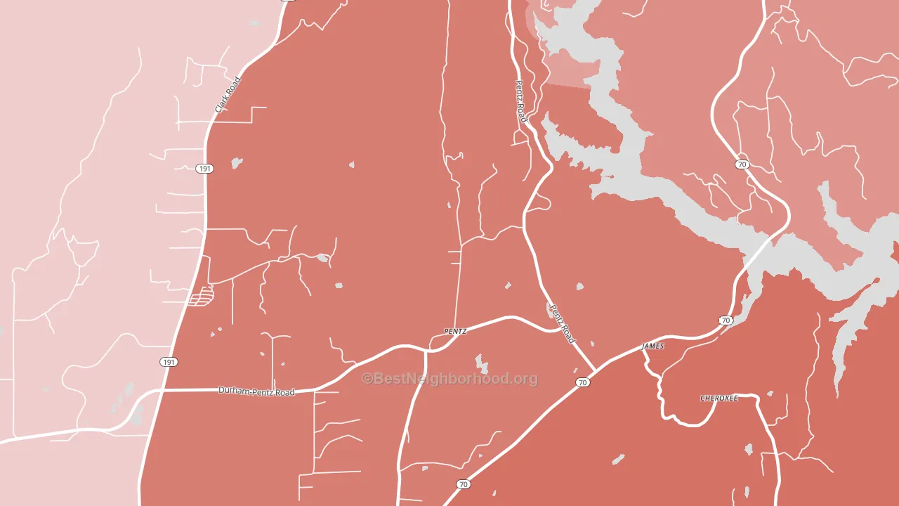 Pentz, CA block-group political-lean map