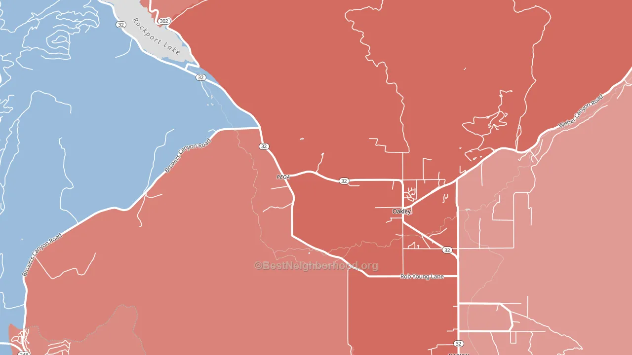 Peoa, UT block-group political-lean map