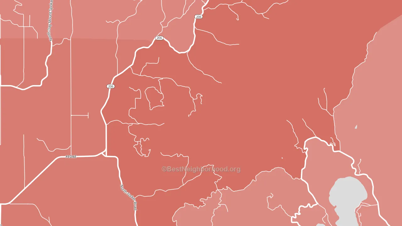 Peone, WA block-group political-lean map