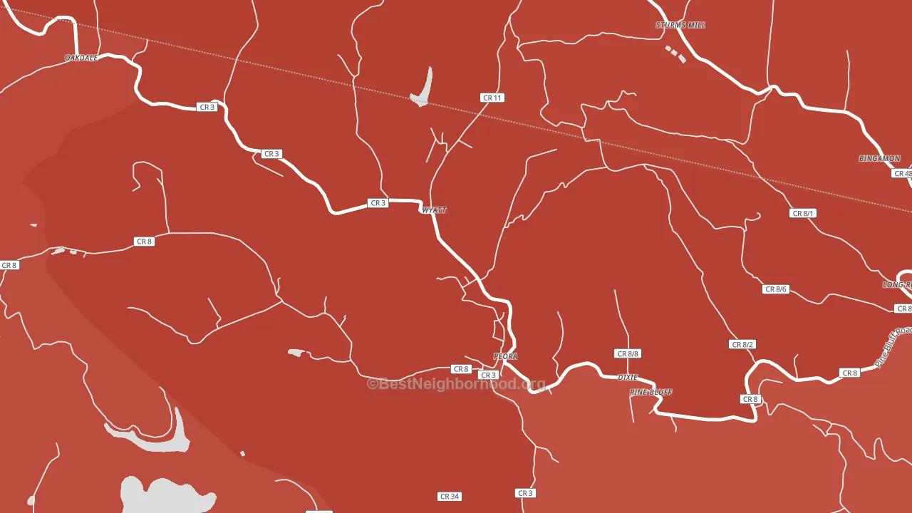 Peora, WV block-group political-lean map