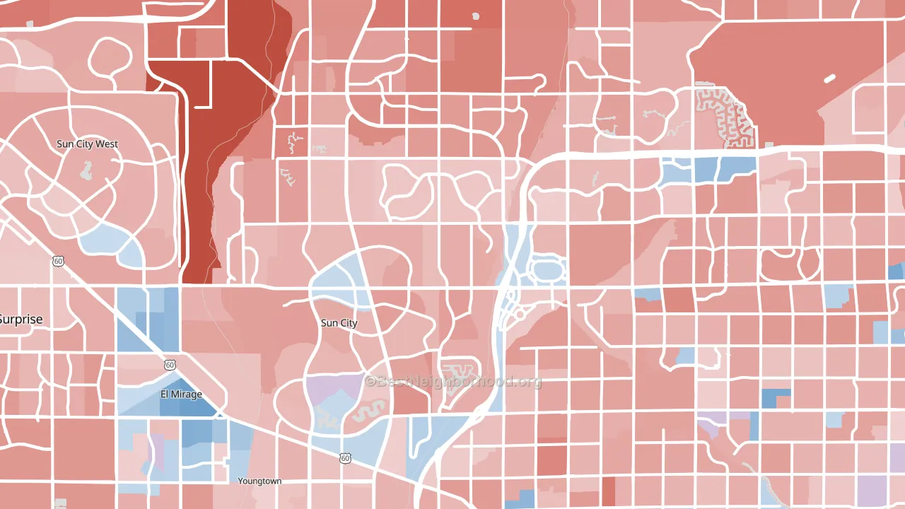Peoria, AZ block-group political-lean map