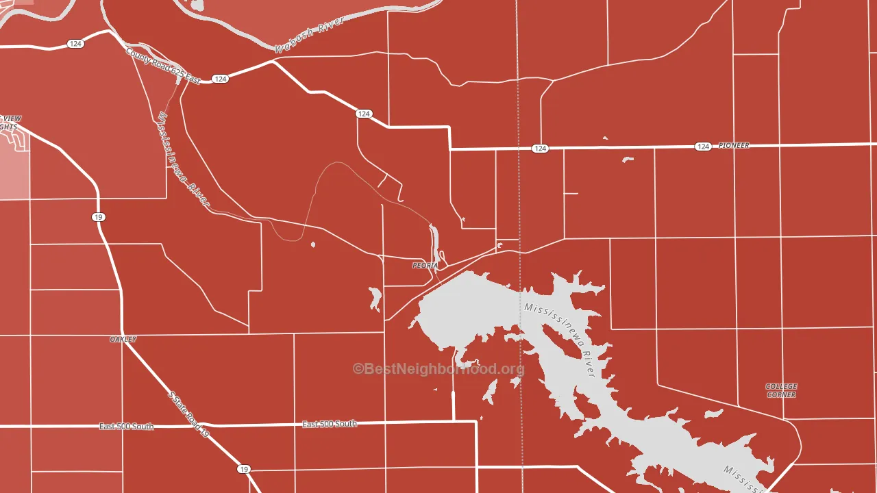 Peoria, IN block-group political-lean map