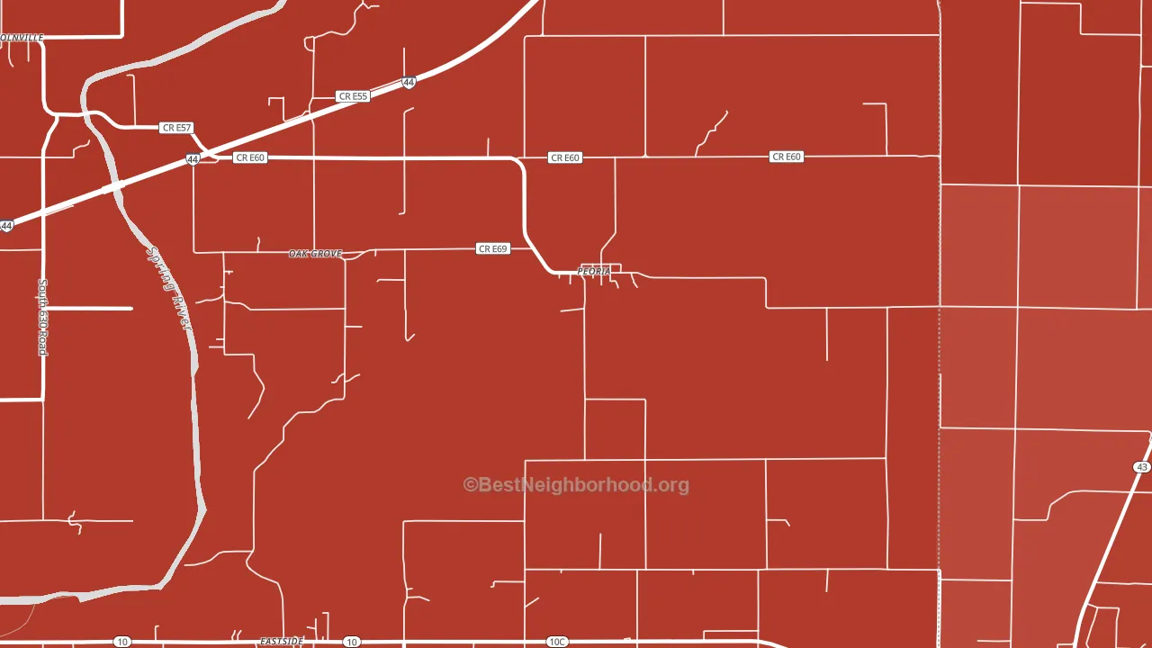 Peoria, OK block-group political-lean map
