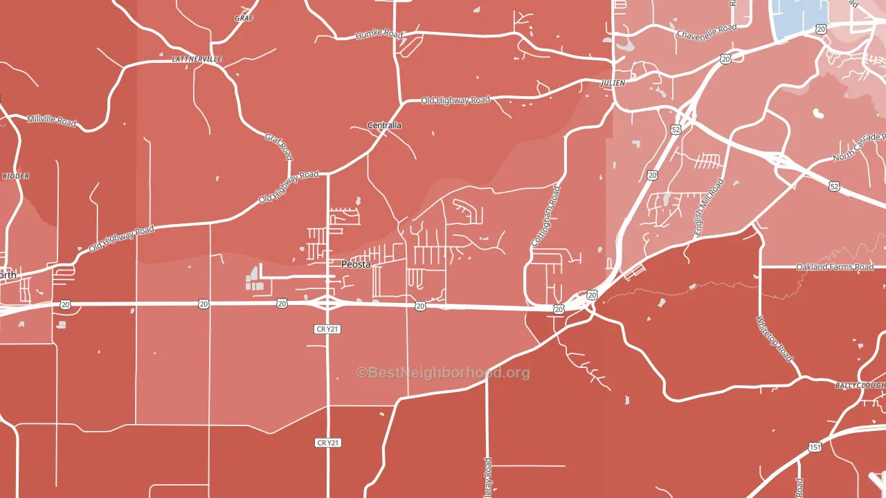Peosta, IA block-group political-lean map
