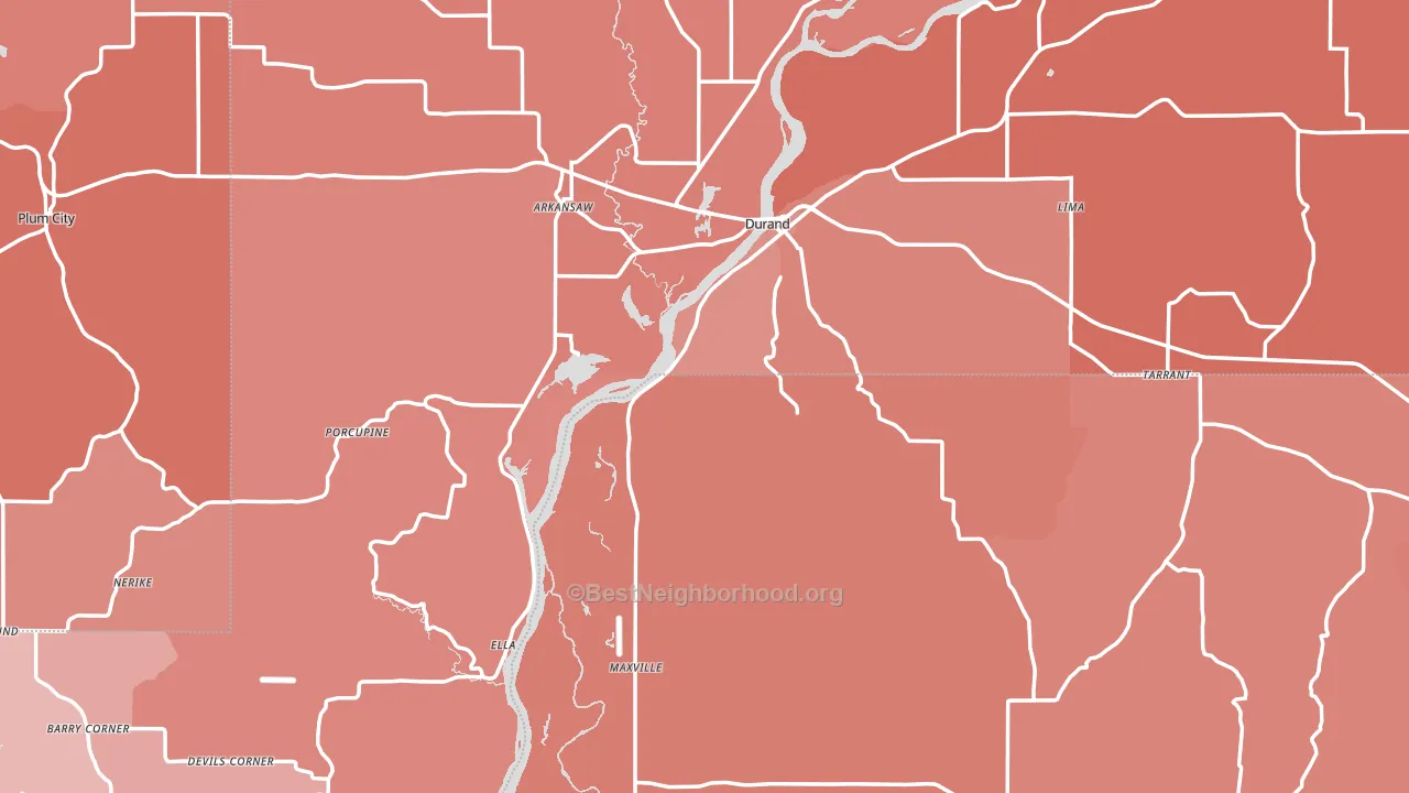 Pepin County, WI block-group political-lean map