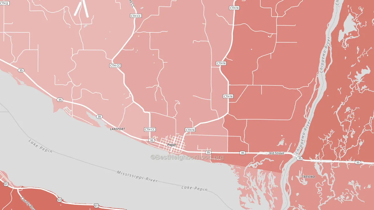 Pepin, WI block-group political-lean map