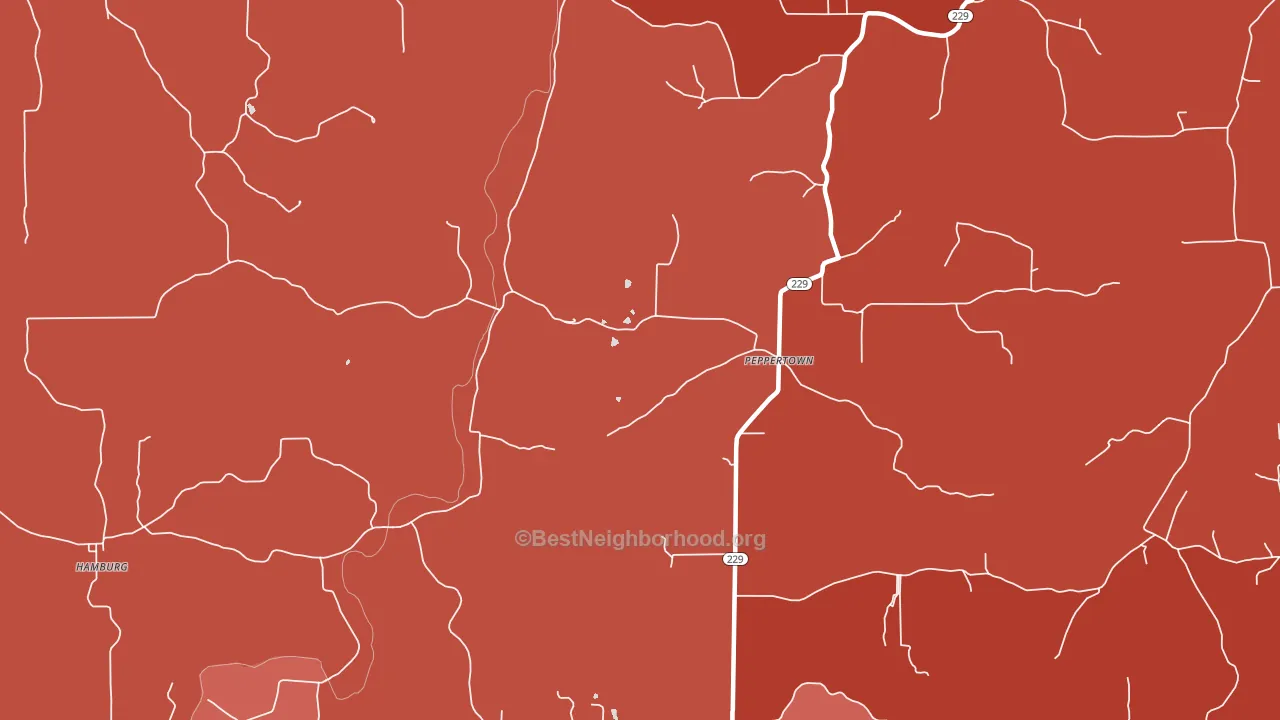 Peppertown, IN block-group political-lean map