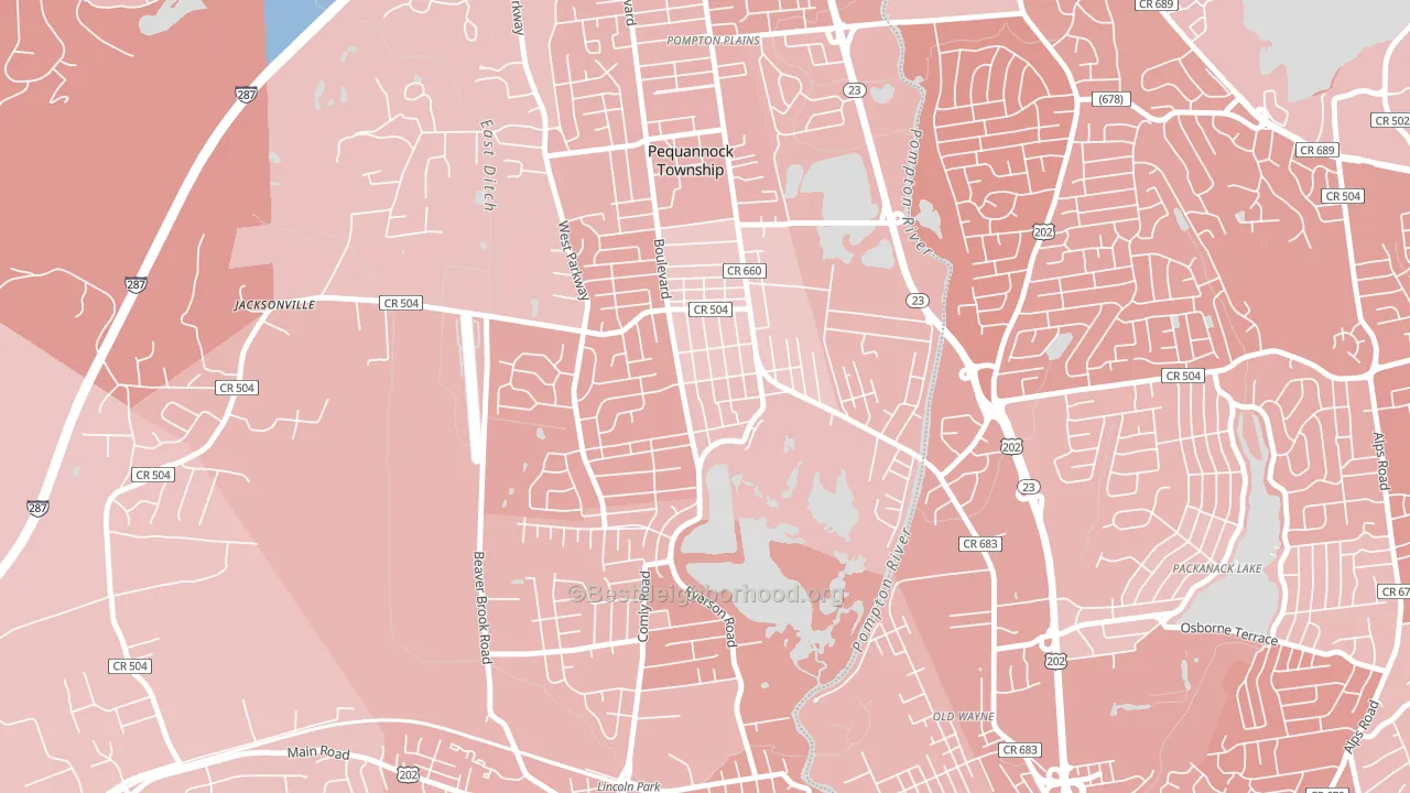 Pequannock, NJ block-group political-lean map