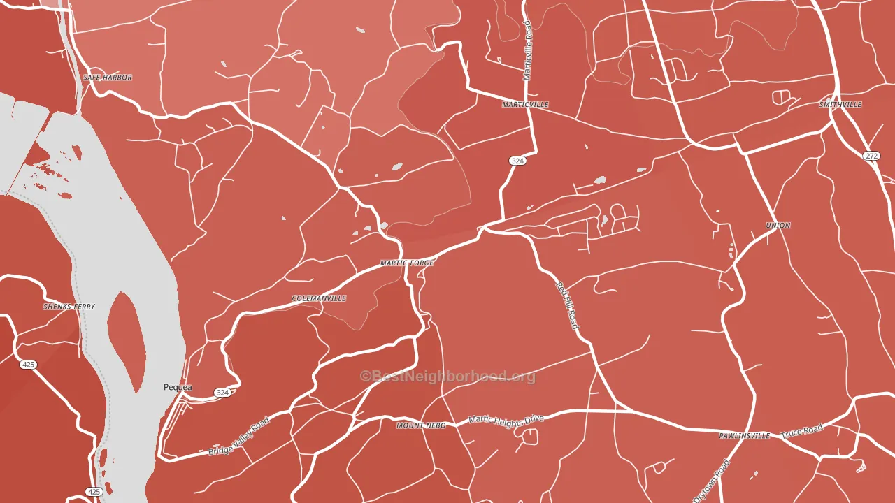 Pequea, PA block-group political-lean map