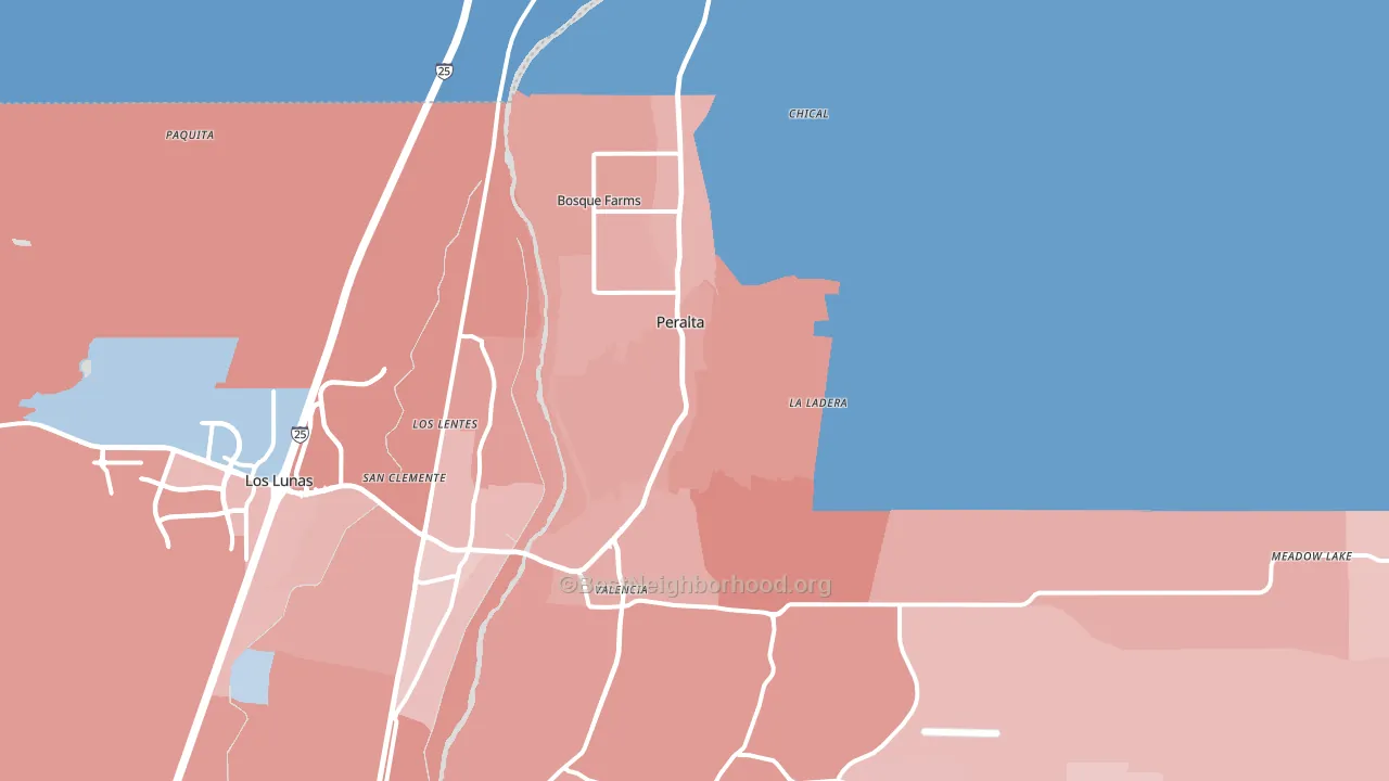 Peralta, NM block-group political-lean map
